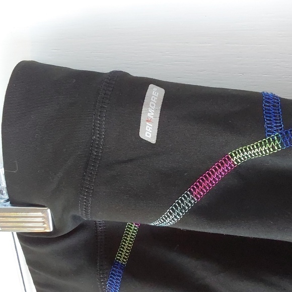 Danskin Womens Black W/ Multi-Color Workout Capri Leggings Athletic gym Sz.XL - Picture 7 of 8